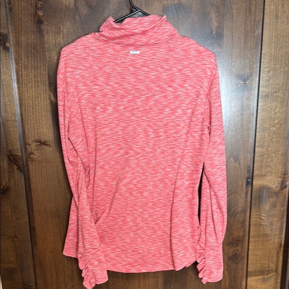 Pink Zippered Long Sleeve heathered pink Columbia Size XL ruched details - Picture 12 of 12